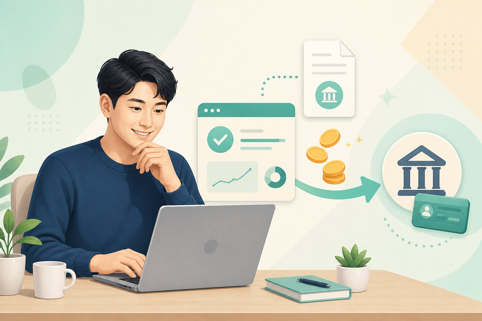 홈택스에서 미수령 국세환급금을 조회해 본인 계좌로 받는 방법 안내 일러스트